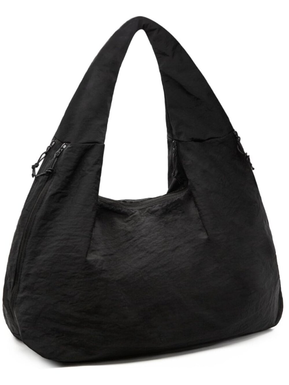 Slouchy Tote Bag Nylon Hobo Bag for Women Pleated Hobo Handbag Large Crescent